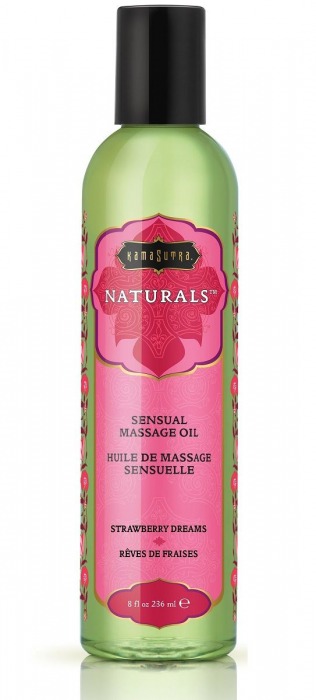 Массажное масло Naturals Strawberry Dreams с ароматом клубники - 236 мл. - Kama Sutra - купить с доставкой в Йошкар-Оле