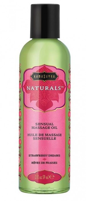 Массажное масло Naturals Strawberry Dreams с ароматом клубники - 59 мл. - Kama Sutra - купить с доставкой в Йошкар-Оле