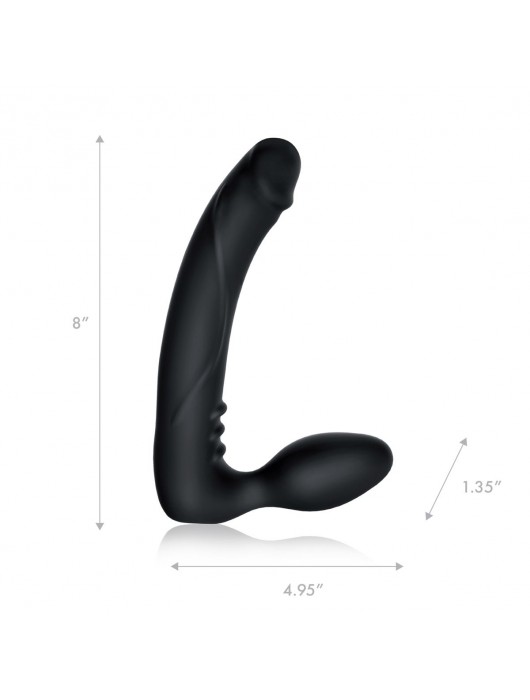 Черный безремневой страпон с вибрацией - 20,3 см. - Pegasus - купить с доставкой в Йошкар-Оле
