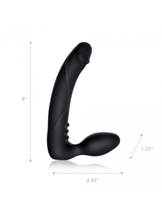 Черный безремневой страпон с вибрацией - 20,3 см. - Pegasus - купить с доставкой в Йошкар-Оле