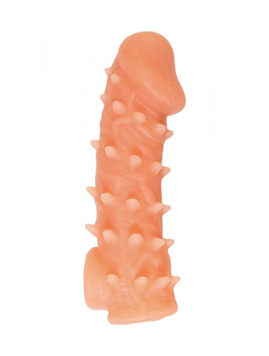 Телесная закрытая насадка с пупырышками Cock Sleeve Size L - 17,6 см. - KOKOS - в Йошкар-Оле купить с доставкой