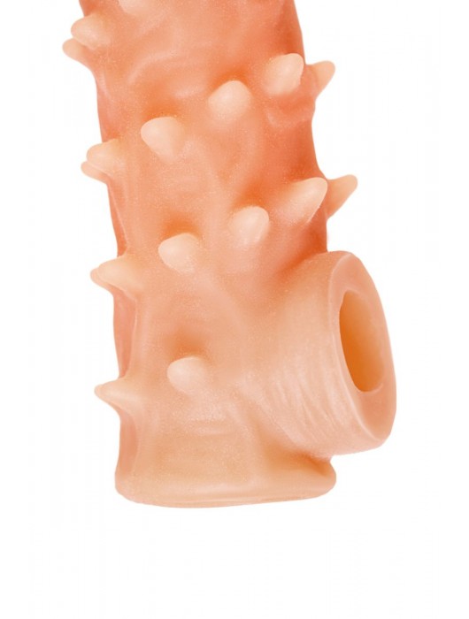 Телесная закрытая насадка с пупырышками Cock Sleeve Size L - 17,6 см. - KOKOS - в Йошкар-Оле купить с доставкой