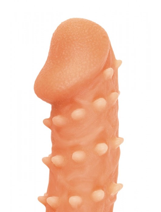 Телесная закрытая насадка с пупырышками Cock Sleeve Size L - 17,6 см. - KOKOS - в Йошкар-Оле купить с доставкой