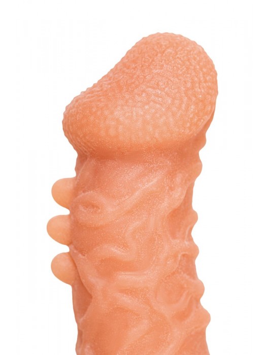 Телесная закрытая насадка с шершавой головкой Cock Sleeve Size S - 13,8 см. - KOKOS - в Йошкар-Оле купить с доставкой