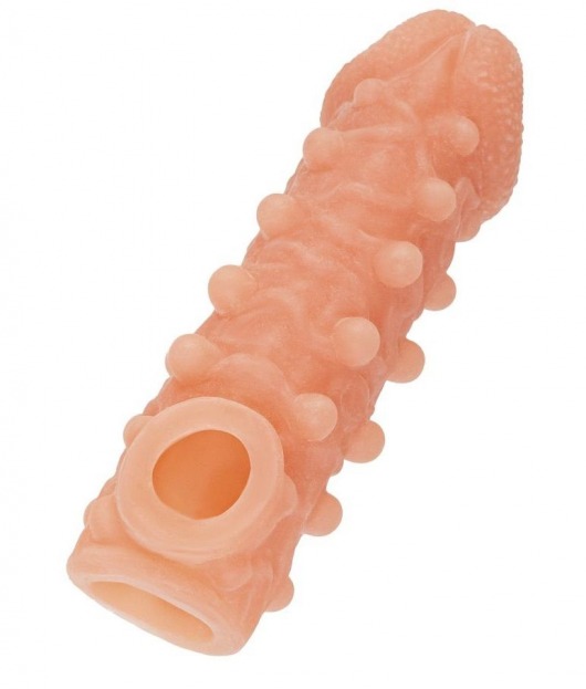Телесная закрытая насадка с шариками Cock Sleeve Size S - 13,8 см. - KOKOS - в Йошкар-Оле купить с доставкой