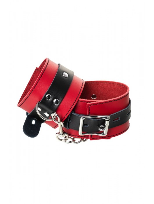 Красно-черные оковы на ноги из кожи - ToyFa - купить с доставкой в Йошкар-Оле