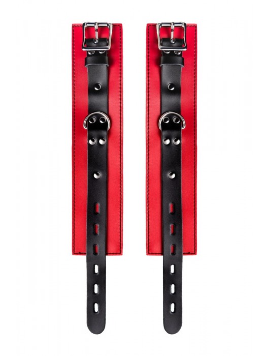 Красно-черные оковы на ноги из кожи - ToyFa - купить с доставкой в Йошкар-Оле