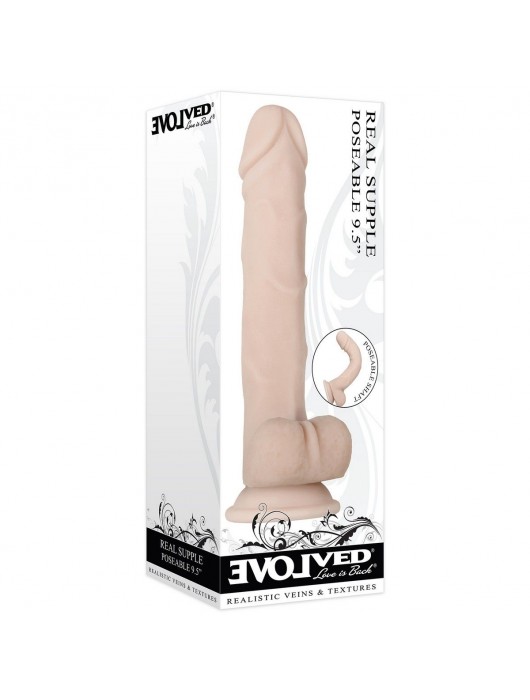 Гибкий фаллоимитатор Real Supple Poseable - 24 см. - Evolved