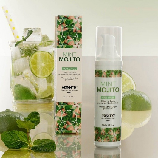 Разогревающее массажное масло с ароматом мохито Gourmet Mint Mojito - 50 мл. - Exsens - купить с доставкой в Йошкар-Оле