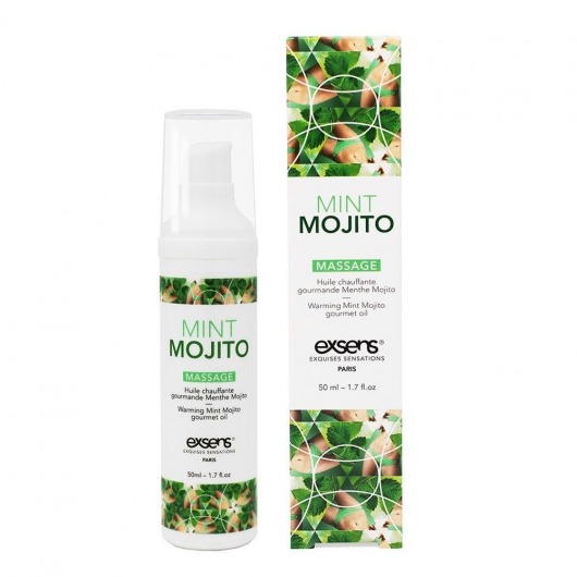 Разогревающее массажное масло с ароматом мохито Gourmet Mint Mojito - 50 мл. - Exsens - купить с доставкой в Йошкар-Оле