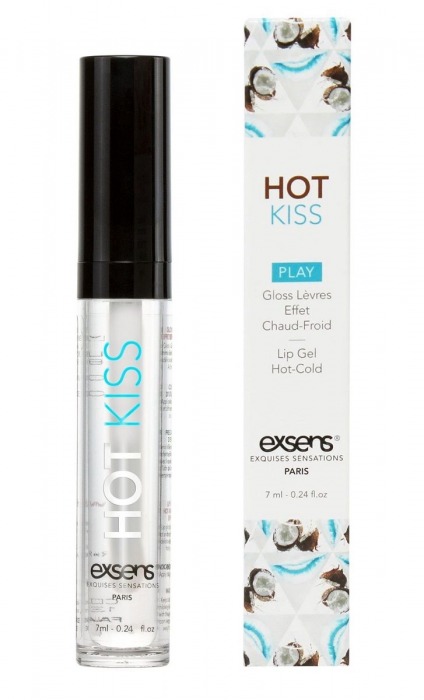 Блеск для губ Hot Kiss Coconut с ароматом кокоса - 7 мл. - Exsens - купить с доставкой в Йошкар-Оле
