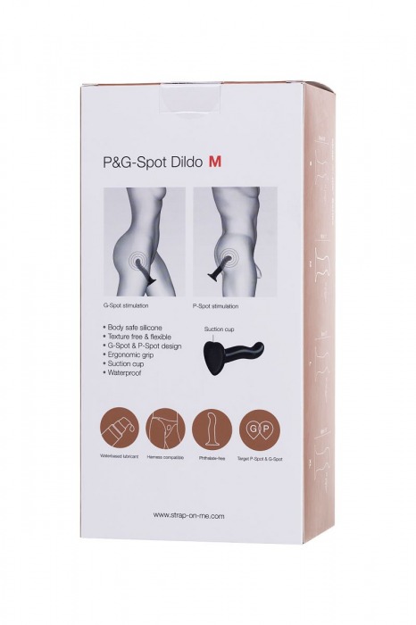 Черный стимулятор для пар P G-Spot Dildo Size L - 19 см. - Strap-on-me - в Йошкар-Оле купить с доставкой