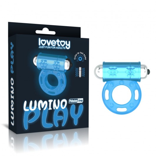 Голубое, светящееся в темноте эрекционное виброкольцо Lumino Play Vibrating Penis Ring - Lovetoy - в Йошкар-Оле купить с доставкой