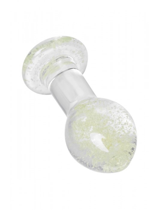 Прозрачная, светящаяся в темноте анальная втулка - 6,5 см. - Sexus