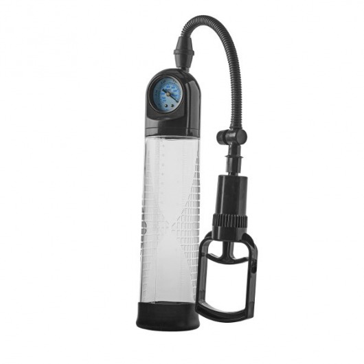 Прозрачная вакуумная помпа с манометром Deluxe Penis Pump - Dream Toys - в Йошкар-Оле купить с доставкой