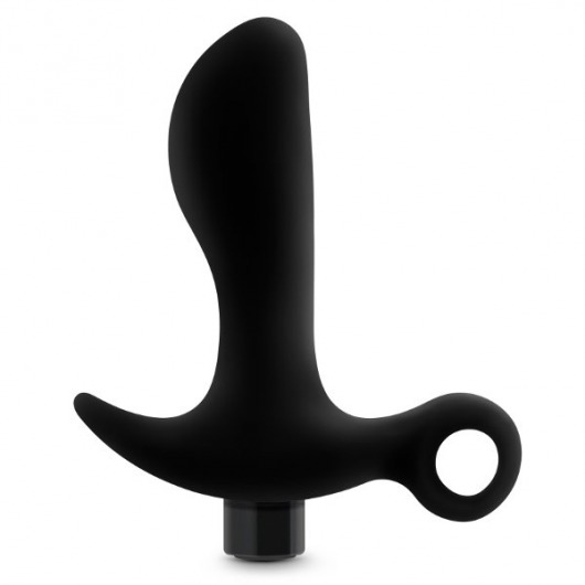 Черный анальный вибратор Silicone Vibrating Prostate Massager 01 - 10,8 см. - Blush Novelties - в Йошкар-Оле купить с доставкой