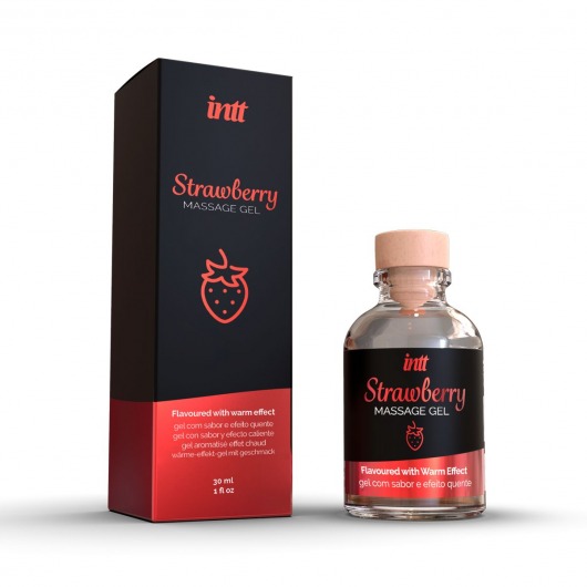 Массажный гель с ароматом клубники Strawberry - 30 мл. - INTT - купить с доставкой в Йошкар-Оле