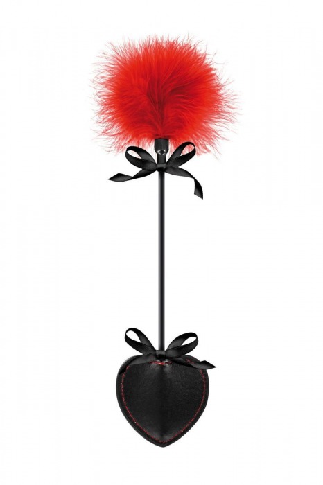 Стек с пуховкой Sweet Caress Feather Whip - 44 см. - Sweet Caress - купить с доставкой в Йошкар-Оле