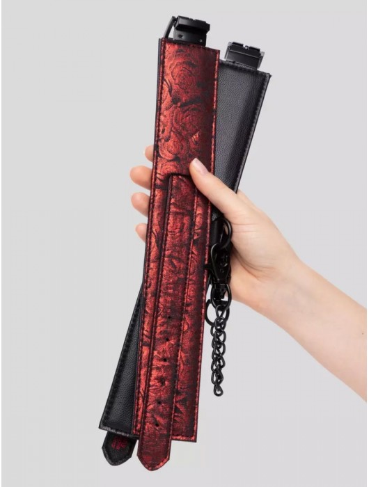 Красно-черные оковы Reversible Faux Leather Ankle Cuffs - Fifty Shades of Grey - купить с доставкой в Йошкар-Оле