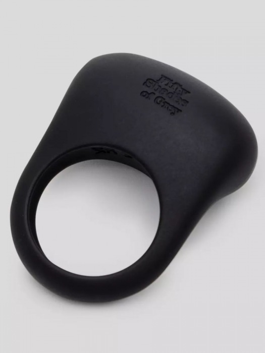 Черное эрекционное виброкольцо Sensation Rechargeable Vibrating Love Ring - Fifty Shades of Grey - в Йошкар-Оле купить с доставкой