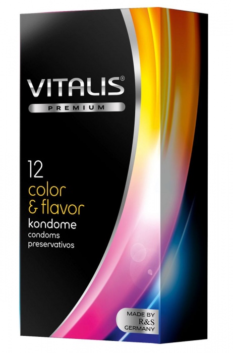 Цветные ароматизированные презервативы VITALIS PREMIUM color   flavor - 12 шт. - Vitalis - купить с доставкой в Йошкар-Оле