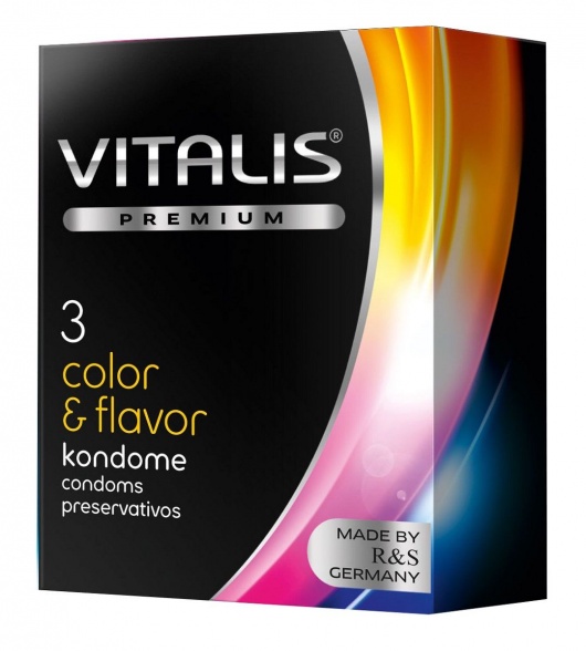 Цветные ароматизированные презервативы VITALIS PREMIUM color   flavor - 3 шт. - Vitalis - купить с доставкой в Йошкар-Оле