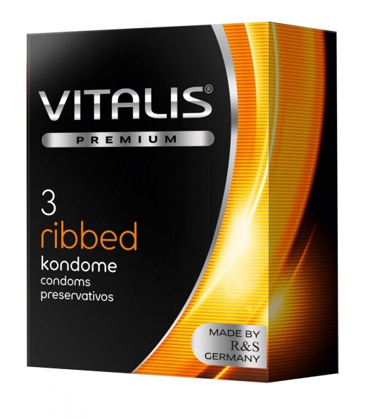 Ребристые презервативы VITALIS PREMIUM ribbed - 3 шт. - Vitalis - купить с доставкой в Йошкар-Оле