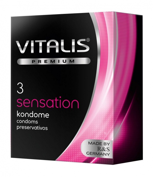 Презервативы с пупырышками и кольцами VITALIS PREMIUM sensation - 3 шт. - Vitalis - купить с доставкой в Йошкар-Оле