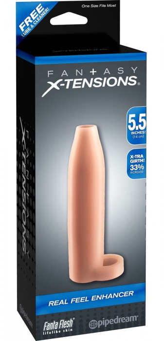 Насадка-расширитель с кольцом для подхвата мошонки Real Feel Enhancer - 14 см. - Pipedream - в Йошкар-Оле купить с доставкой
