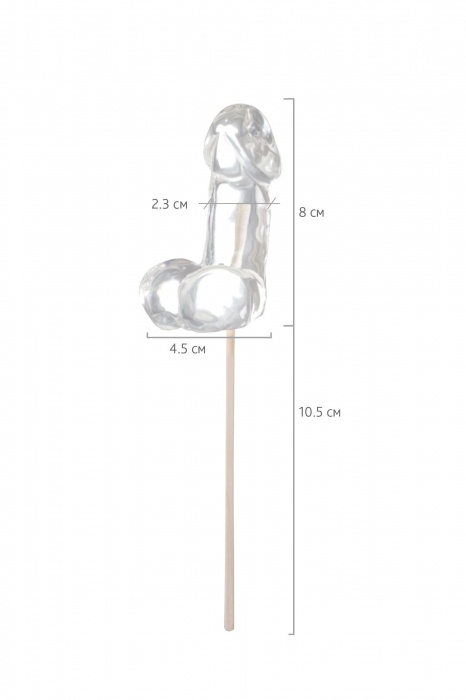 Прозрачный леденец в форме фаллоса со вкусом пина колады - Sosuчki - купить с доставкой в Йошкар-Оле