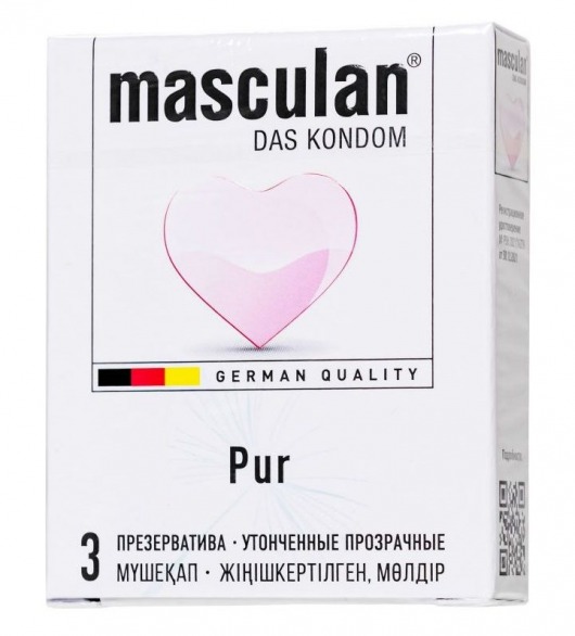 Супертонкие презервативы Masculan Pur - 3 шт. - Masculan - купить с доставкой в Йошкар-Оле