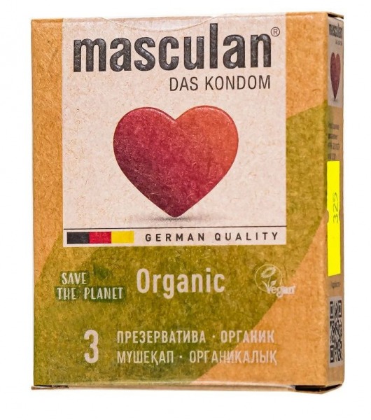 Экологически чистые презервативы Masculan Organic - 3 шт. - Masculan - купить с доставкой в Йошкар-Оле