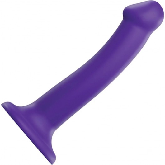 Фиолетовый фаллоимитатор-насадка Strap-On-Me Dildo Dual Density size M - 18 см. - Strap-on-me - купить с доставкой в Йошкар-Оле