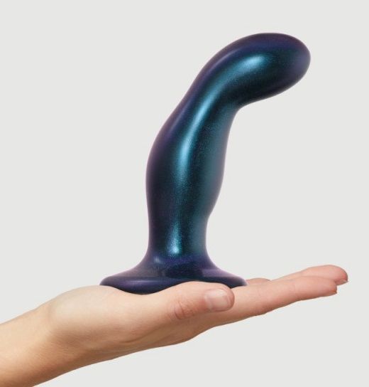 Темно-синяя насадка Strap-On-Me Dildo Plug Snaky size M - Strap-on-me - купить с доставкой в Йошкар-Оле