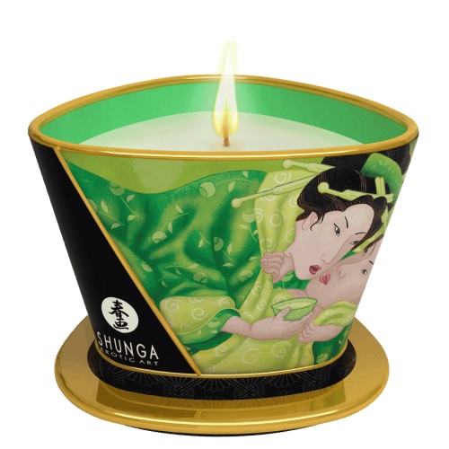 Массажная свеча Exotic Green Tea с ароматом зелёного чая - 170 мл. - Shunga - купить с доставкой в Йошкар-Оле