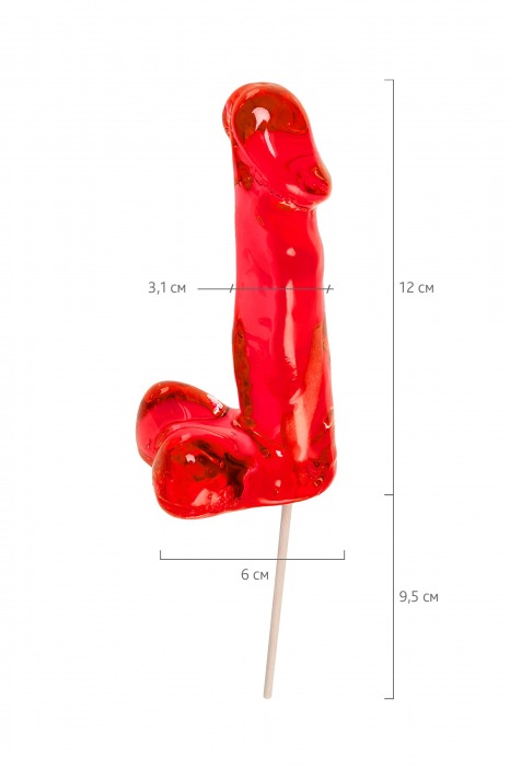 Красный леденец в форме члена со вкусом виски - 173 гр. - Sosuчki - купить с доставкой в Йошкар-Оле