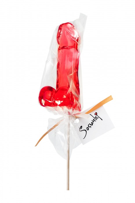 Красный леденец в форме члена со вкусом виски - 173 гр. - Sosuчki - купить с доставкой в Йошкар-Оле