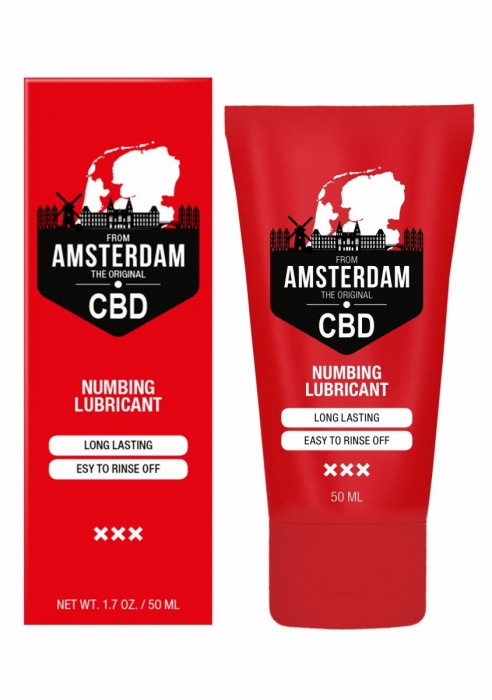 Пролонгирующий лубрикант Numbing CBD from Amsterdam - 50 мл. - Shots Media BV - купить с доставкой в Йошкар-Оле