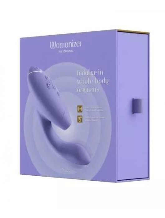 Сиреневый вибратор Womanizer Duo 2 с бесконтактной клиторальной стимуляцией - Womanizer