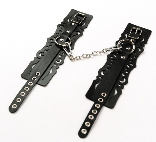 Узорчатые кожаные оковы с регулируемыми ремешками - Crazy Handmade - купить с доставкой в Йошкар-Оле