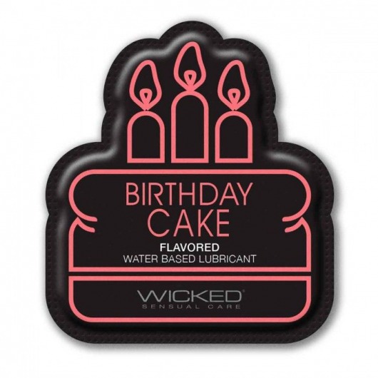 Лубрикант на водной основе со вкусом торта с кремом Wicked Aqua Birthday cake - 3 мл. - Wicked - купить с доставкой в Йошкар-Оле