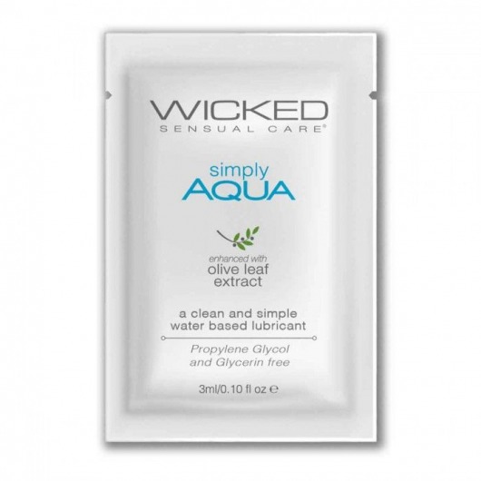 Легкий лубрикант на водной основе Wicked Simply AQUA - 3 мл. - Wicked - купить с доставкой в Йошкар-Оле