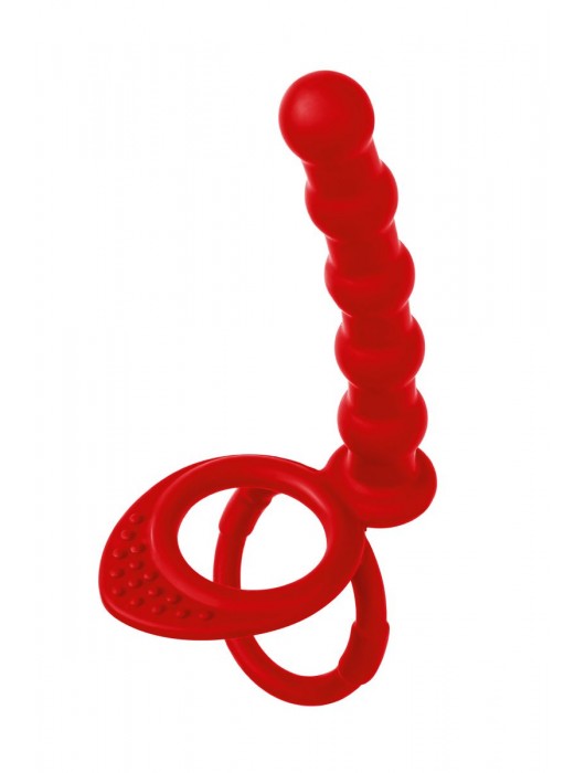 Красная насадка на пенис для двойного проникновения - 19,5 см. - ToyFa - купить с доставкой в Йошкар-Оле