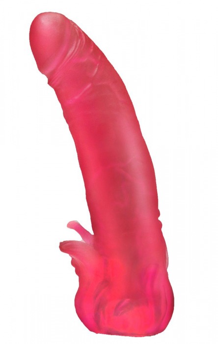 Розовая насадка для страпона с клиторальными лепестками - 18,5 см. - LOVETOY (А-Полимер) - купить с доставкой в Йошкар-Оле