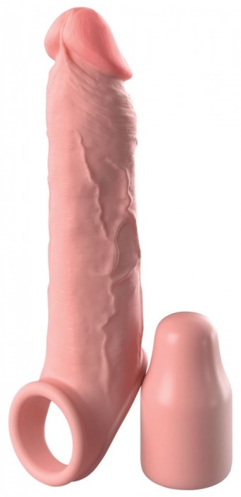 Телесная насадка-удлинитель 2 Inch Silicone X-tension with Strap - 20,3 см. - Pipedream - в Йошкар-Оле купить с доставкой