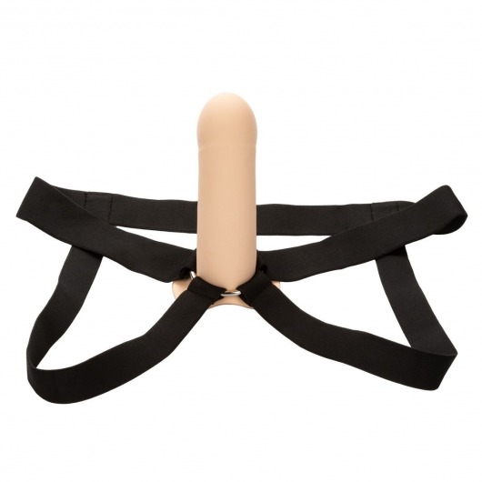 Телесный фаллопротез из силикона Extension with Harness - 15,75 см. - California Exotic Novelties - купить с доставкой в Йошкар-Оле