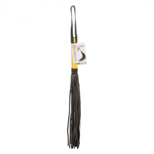 Черная плеть с желтой рукоятью Boundless Flogger - 69,25 см. - California Exotic Novelties - купить с доставкой в Йошкар-Оле