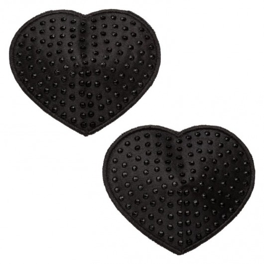 Черные пэстисы в форме сердечек Heart Pasties - California Exotic Novelties - купить с доставкой в Йошкар-Оле