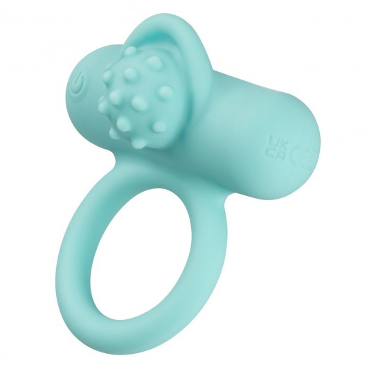 Аквамариновое эрекционное виброкольцо Silicone Rechargeable Nubby Lover’s Delight - California Exotic Novelties - в Йошкар-Оле купить с доставкой