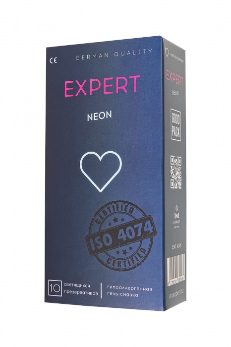 Светящиеся в темноте презервативы EXPERT Neon - 10 шт. - Expert - купить с доставкой в Йошкар-Оле